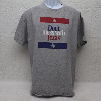 Don't Mess With Texas T-Shirt Gray Graphic Tee Delta Pro Weight XL USA