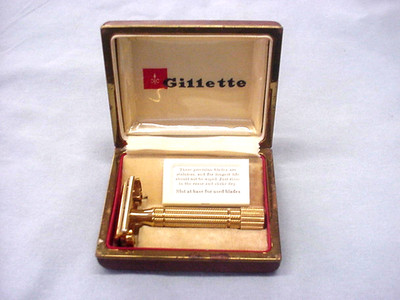1955 Gillette Gold Diplomat TTO DE Safety Razor Original Case Date Code A2