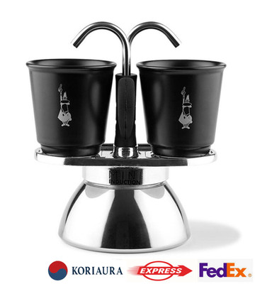 Bialetti Mini Express Induction 2 Cup Set Moka Pot Made in Italy NEW