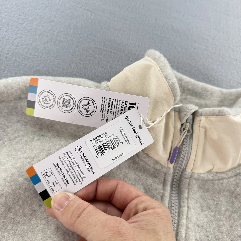 Chaqueta Smartwool Mujer Pequeña Cremallera Completa Lana Vellón Exterior Nueva Foto 3 de 4