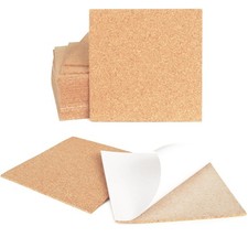 24pc 2mm Thick Self-Adhesive Cork Sheets - 4x4 Inch Square Cork Coasters Ma...