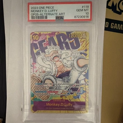Monkey D. Luffy PSA 10 One Piece OP05-119 Gear 5 Alternate Art English Card 2023