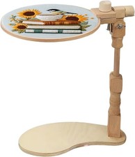 Adjustable Embroidery Hoop Stand Cross Stitch Stand Lap, Beech Wood Embroider...
