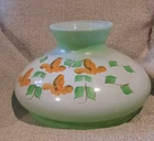 Vintage Milk Glass Poppy Flowered Tam-O-Shanter Style Lamp Shade 10" Fitter