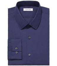 Calvin Klein Mens Solid Button Down Dress Shirt