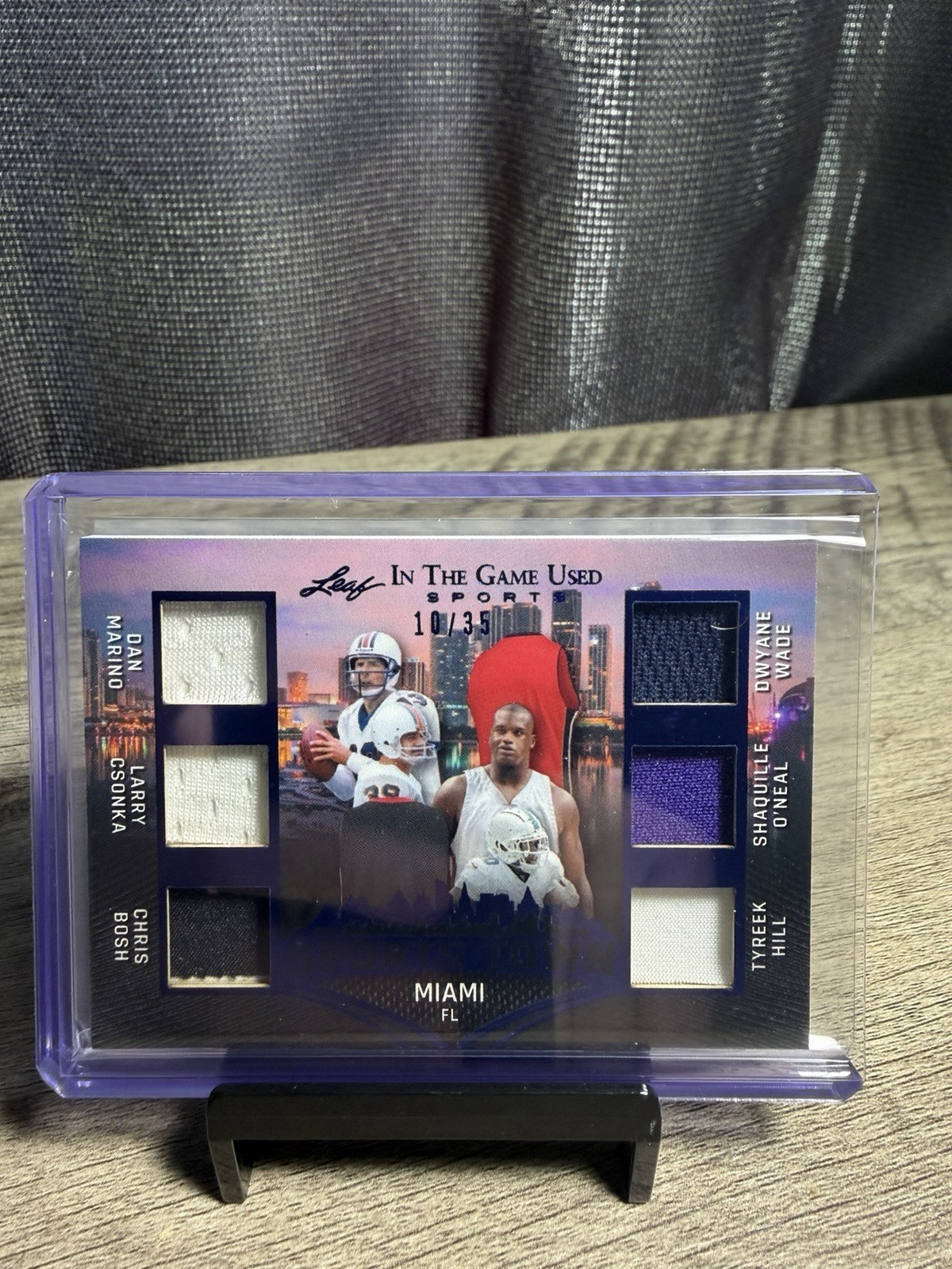 2025 Leaf In The Game Used Sports Town Miami /35 Blue Holofoil Spectrum