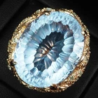 Concave Color Change Alexandrite 31.30Ct 925 Sterling Silver Rose Gold Rings