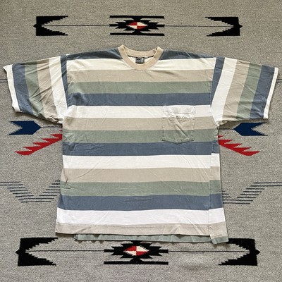90s old vintage QUIKSILVER ボーダーTシャツ Vintage 90s Quiksilver Striped Surf Skate T Shirt Mens Size Large