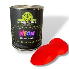 LiME LiNE Neon Red Automotive Basecoat Paint - 1 Pint - Mix 1:1 with Reducer