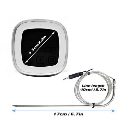 Large LCD Thermometer with Dual Timer - Reliable Probe, °F/°C, Kitchen&Grill 