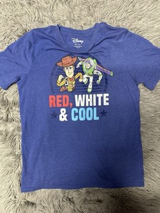 Disney Toy Story Youth Boy Red White & Cool Patriotic T-Shirt Buzz Woody XL