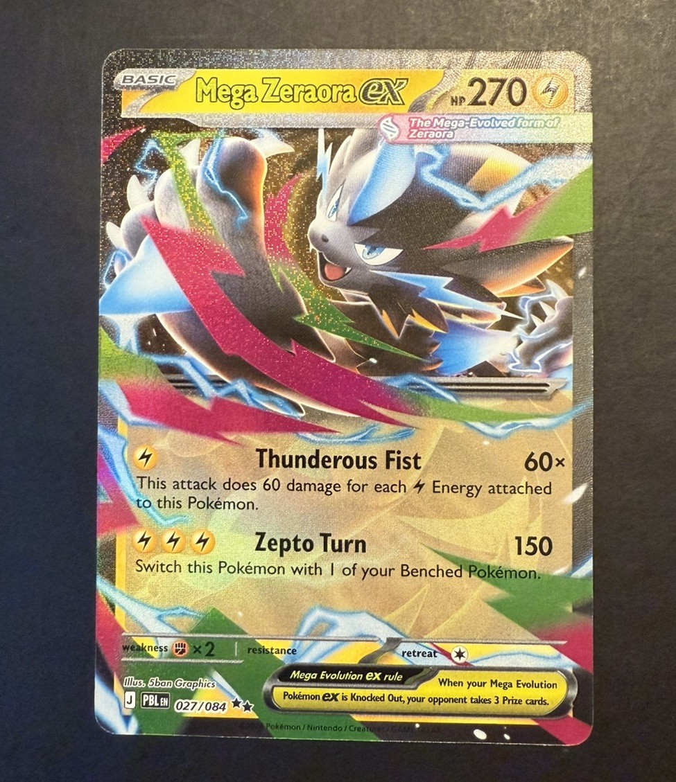  Pokemon Mega Zeraora EX Holo Pitch Black 027/084 Pokemon TCG English. NM 