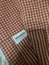Waverly Home Curtains 2Tiebacks PAIR Panel Brick Red Tan Top Stiched QUALITY