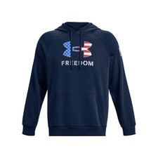 Under Armour 1379209 Mens UA Freedom Rival Fleece Big Flag Hoodie Academy Medium