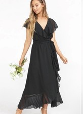 Show Me Your MuMu Jess Midi Dress in Black Size 2X NWT Formal Elegant