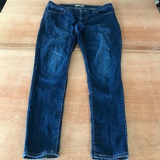 Levi's 711 Skinny Jeans Women 32 Blue Mid Rise Dark Wash Stretch Preppy