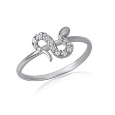 .925 Sterling Silver Cubic Zirconia Snake Ring
