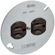 Leviton 15 Amp 125 Volt, Duplex Receptacle, with 4" Metal Cover, Residential ...