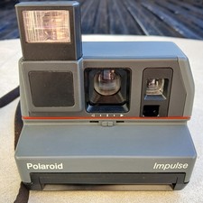 Polaroid 600 Impulse Gray Built-In-Flash Instant Film Camera With Strap