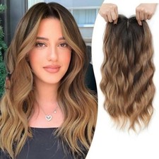 Clip In Hair Topper 6.5in x 6.5in Wavy Ombre