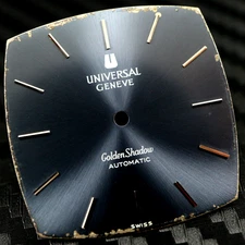 UNIVERSAL GENEVE GOLDEN SHADOW 366100 Blue Sunburst Dial Swiss Made 27.4MM