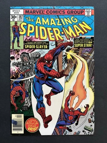 Amazing Spider-Man 167 VF- 7.5 NICE! Spider-Slayer! 1976MarvelComics CombineShip