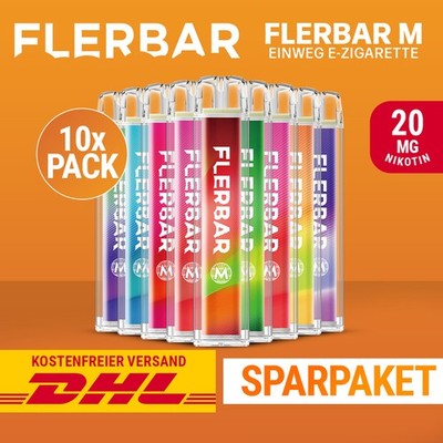 10 x Flerbar M E-Zigarette Fler bar E-Shisha - 20mg Nikotin - Alle Sorten