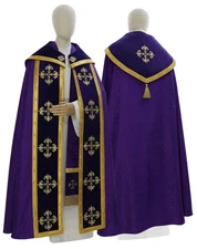Purple Violet Gothic Cope with stole Vestment Capa pluvial Morada K559AF25p