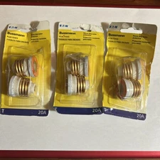 Lot Of 3 (2-PK) Bussmann Electrical Time-Delay Plug Fuse 20Amp