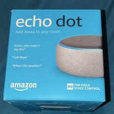 Amazon Echo Dot 3rd Gen Smart Speaker Alexa Voice Control Gray Fabric