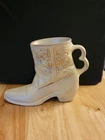 Frankoma Boot-Shaped Ceramic Pottery Mug Beige Western w/ Handle MPN 4-33