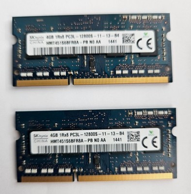 8GB (2x4GB) SKhynix DDR3 1600 MHz Notebook RAM 1Rx8 PC3L-12800S Arbeitsspeicher