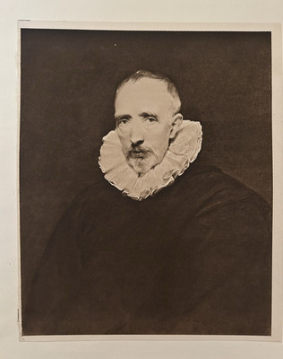 Antiker Druck Van Dyck um 1901 Portrait von Gevartius Sepia Fotografie