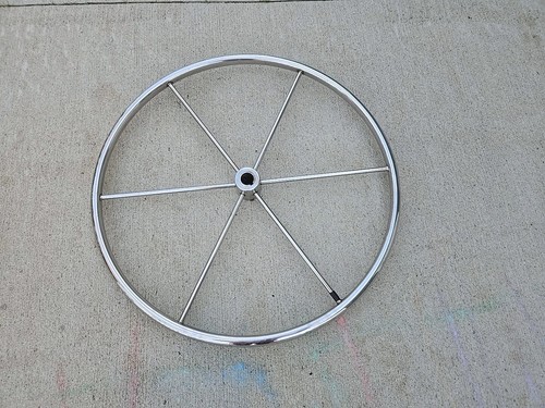 Stainless Sailboat Steering Wheel 24” For 1” Straight Shaft - Foto 2 di 3