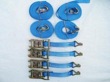 Tie Down Lashing Ratchet Straps X4 (1.5T 25MM 5M Cargo Load Securing J Hook)