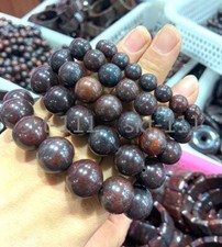 10-18mm Natural China Dark Bloodstone Crystal gem Bracelet Crystal Healing 7.5  