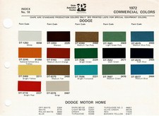 1972 Dodge Pickup Tradesman Van Light  Heavy Duty Trucks Paint Chip Sheet Ppg