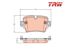 Brake pad set, disc brake TRW GDB2095 for Jaguar