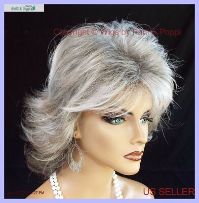 Angela Classique MID LENGTH LAYERED SHAG Wig R51LF60 Grey