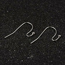 10 Fish Hook Earwires Stainless Steel Lever Ear Wires Earring Findings Silver