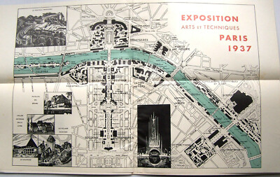 AUSSTELLUNG 1937 Le Circuit de PARIS 2 Pläne dépl. 6 Teile von Lab. Keller sehr guter Zustand