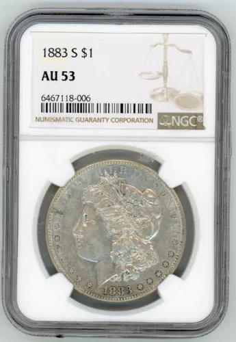 1883-S Morgan Silver Dollar $1 CERTIFIED NGC 53