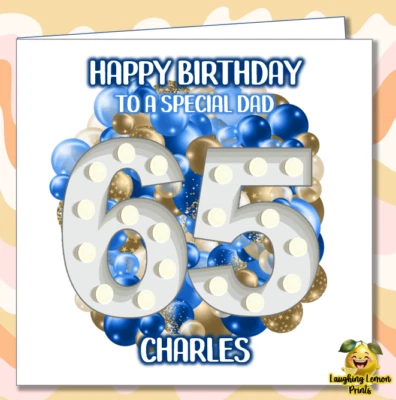 LAUGHING LEMON PRINTS Personalised 65th Birthday Card Grandad Dad Uncle Brother Cousin Friend /BP