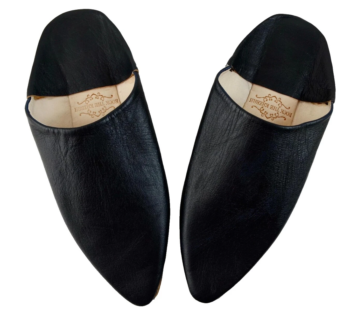 Zapatillas Negro superior de cuero Handmade para hombres