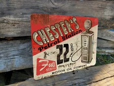 Metal Personalized Custom Your Name Petrol Station Sign 9"x12" Garage Bar Retro