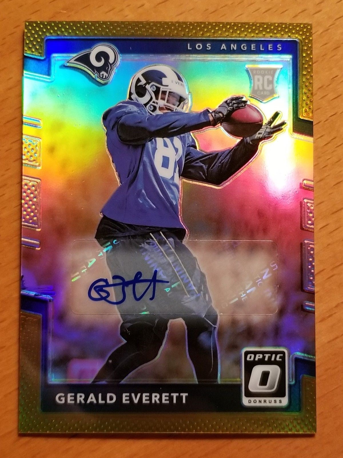 2017 Donruss Optic Rookie Auto Bronze #142 Gerald Everett LA Rams TE 