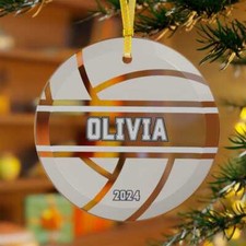 Volleyball Glass Ornaments Personalized Gift for Daughter Granddaughter