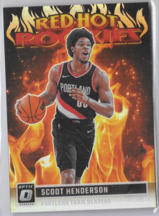 2023-24 Panini Donruss Optic - Red Hot Rookies Holo Prizm #9 Scoot Henderson