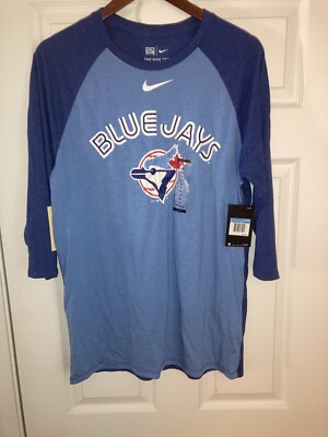 Nike Toronto Blue Jays 3/4 T Shirt XL Extra Large NWT | eBay