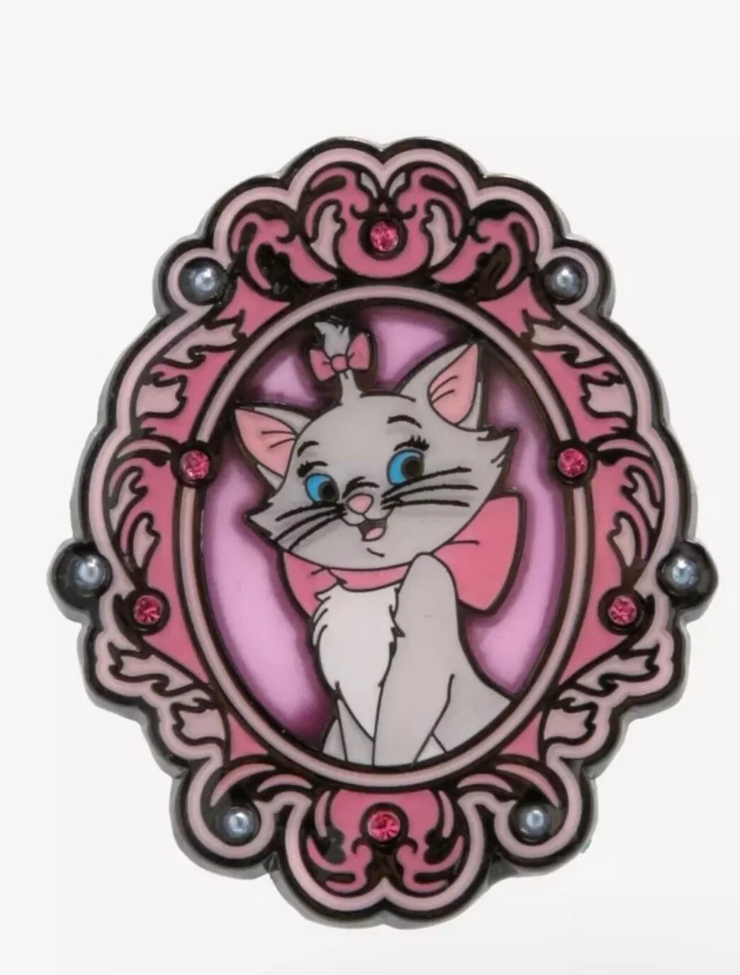 New Loungefly Disney The Aristocats Marie Pink Cameo Enamel Pin Mirror Portrait